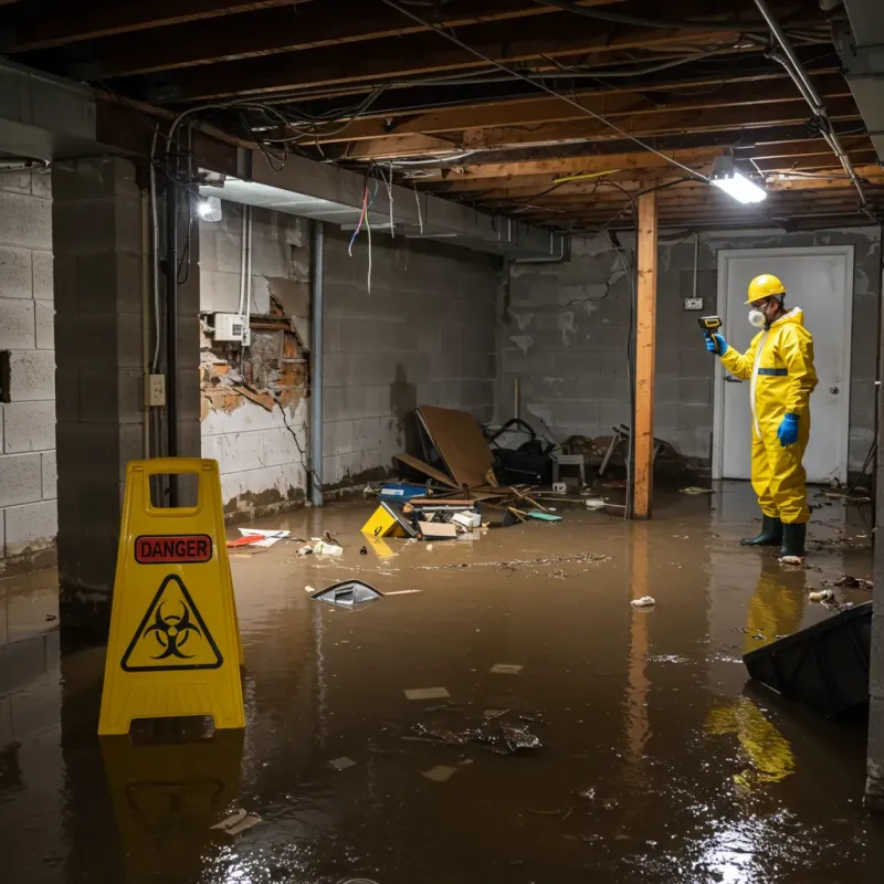 Flooded Basement Electrical Hazard in Johnson County, KY Property