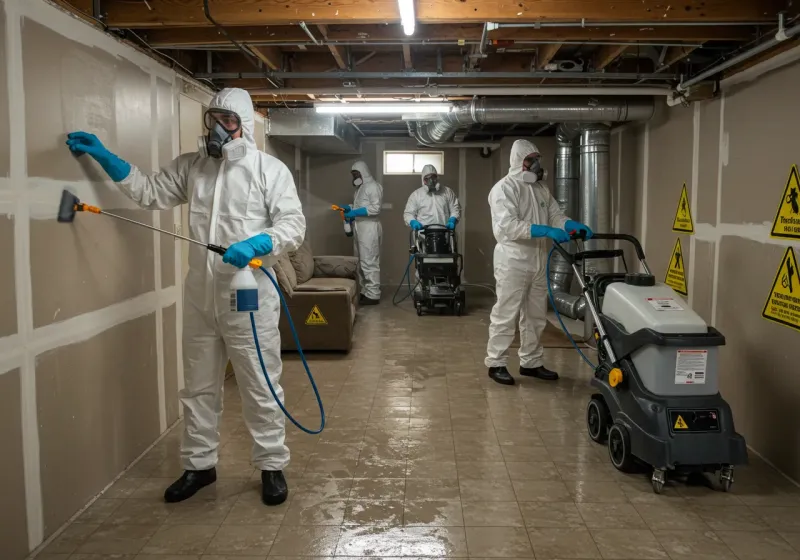 Basement Moisture Removal and Structural Drying process in Johnson County, KY